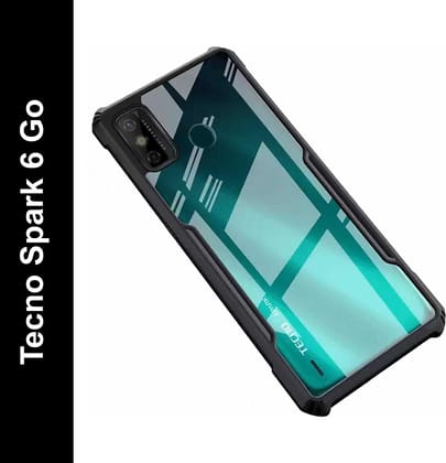 PLUGTECH Slim Shockproof Case | Matte Black Soft | Drop Protection | Precise Cutouts | Premium Mobile Cover for Tecno Spark 6 Go
