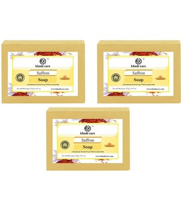 Khadi Care Herbal Saffron Soap (125g Each) Pack of 3