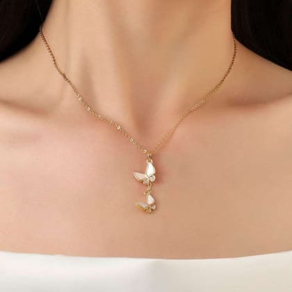 Anti Tarnish Gold Butterfly Necklace