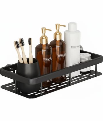 Wall Mounted Bathroom Shelf Rack | Rectangular Storage Organizer for Shampoo, Soap & Accessories | Durable Bathroom Utility Holder