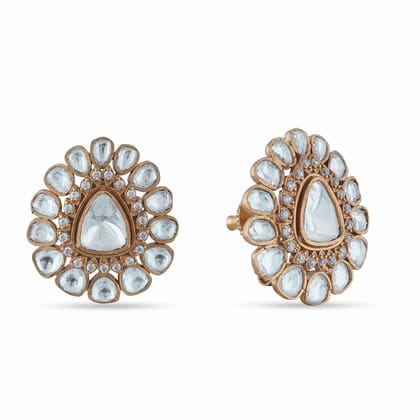 Almas - Gold Polki Stud Earrings