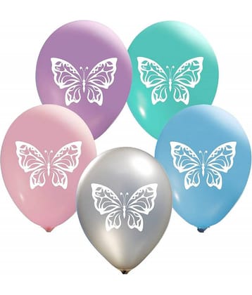 HK balloons Rubber Butterfly Printed Balloons Pack Of 30 - Party Animal Birthday Sky Nature Printed Balloons For Birthday Parties Or Any Other Event Use This Balloons