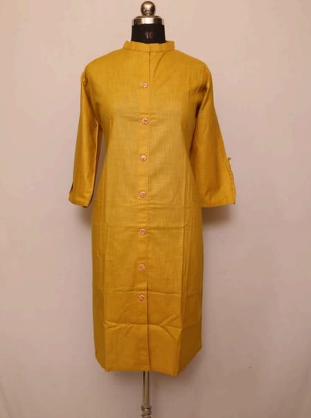 Cotton Collar Kurti With Sleeves
