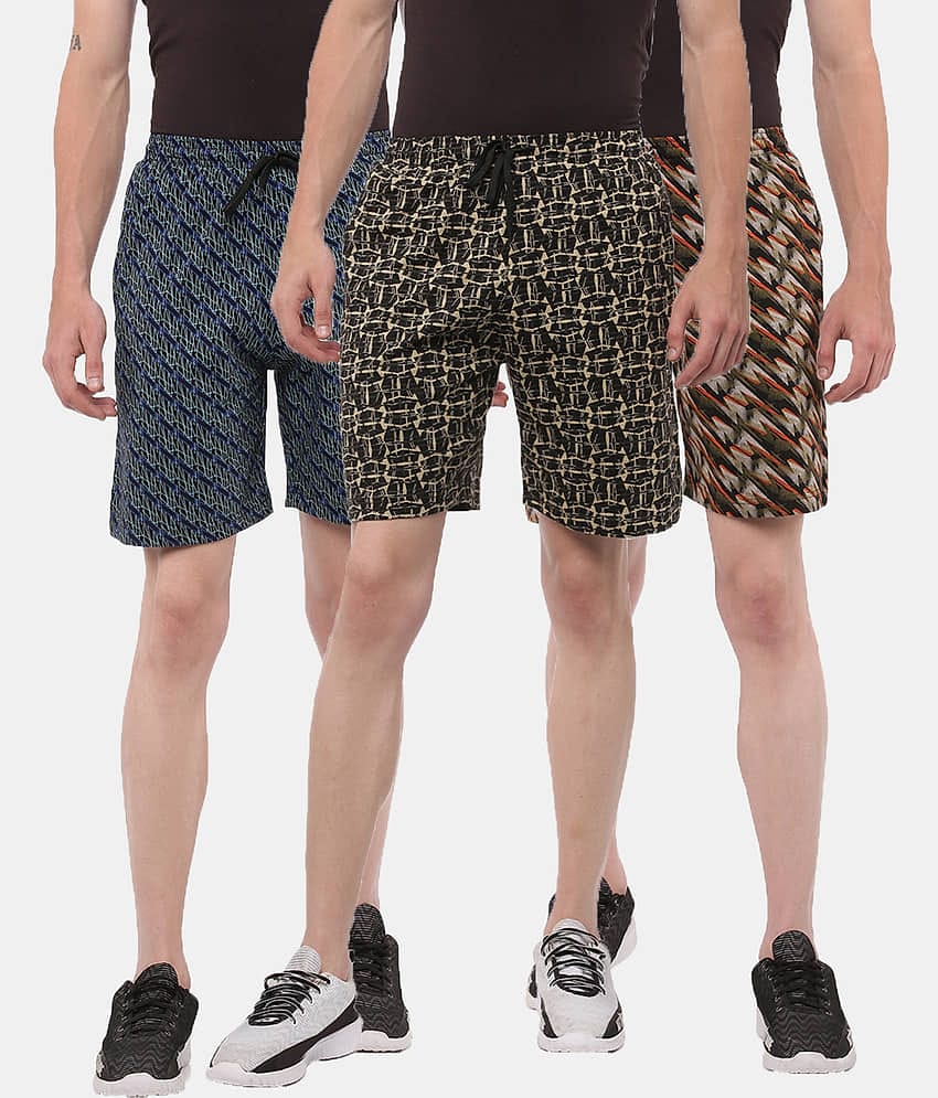 Dollar Multi Cotton Blend Men's Shorts ( Pack of 3 )