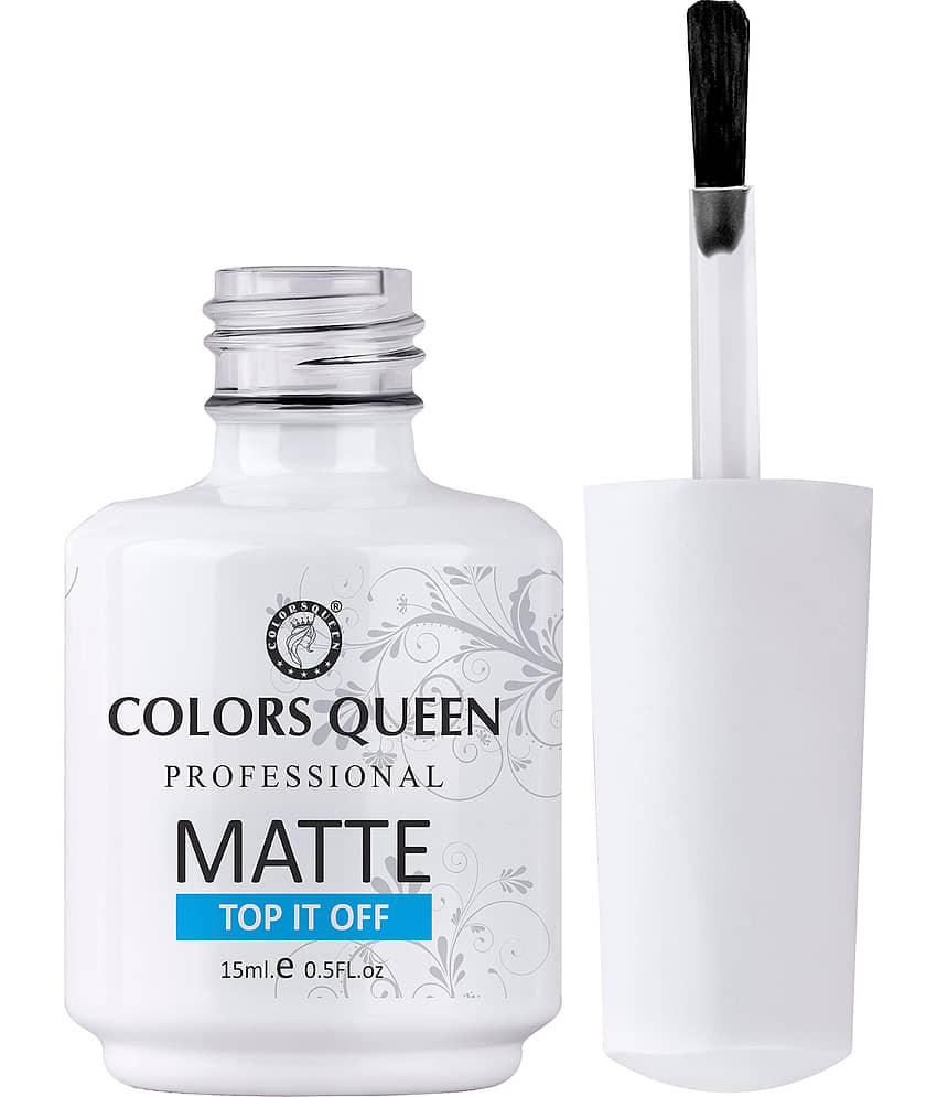 Colors Queen Professional Matte Top It Of Gel Polish - Transparent,15ml,