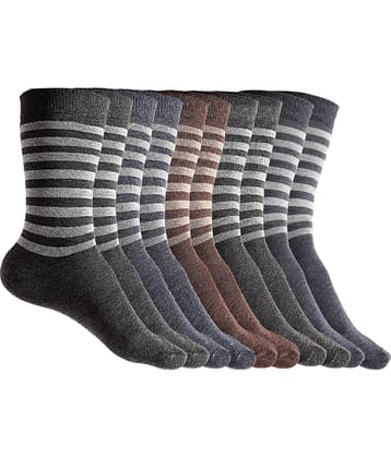 Texlon - Multicolor Woollen Men's Mid Length Socks ( Pack of 5 )