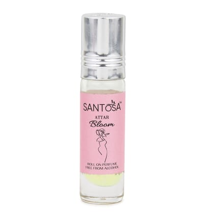Santosa Original Bloom Attar 6ml - Premium Alcohol-Free, Fresh Floral Scent, Long-Lasting Roll-On, Best Rajnigandha Attar for Women