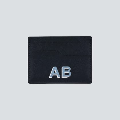 PERSONALISED SLIM CARD CASE - PRINTED-Coal Black