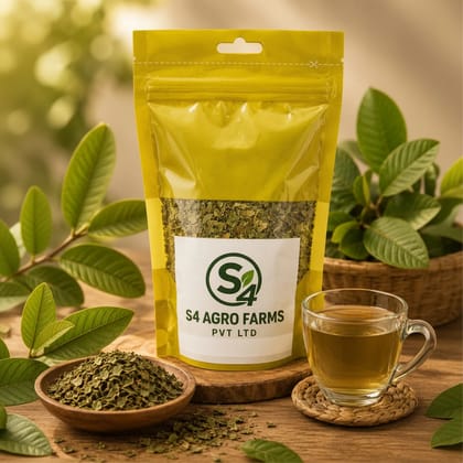 S4 Agro Farms Organic Dried Guava Leaves (50g) | Rich in Antioxidants & Caffeine-Free | Herbal Tea & Wellness