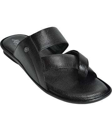 Ajanta - Black  Leather Slipper