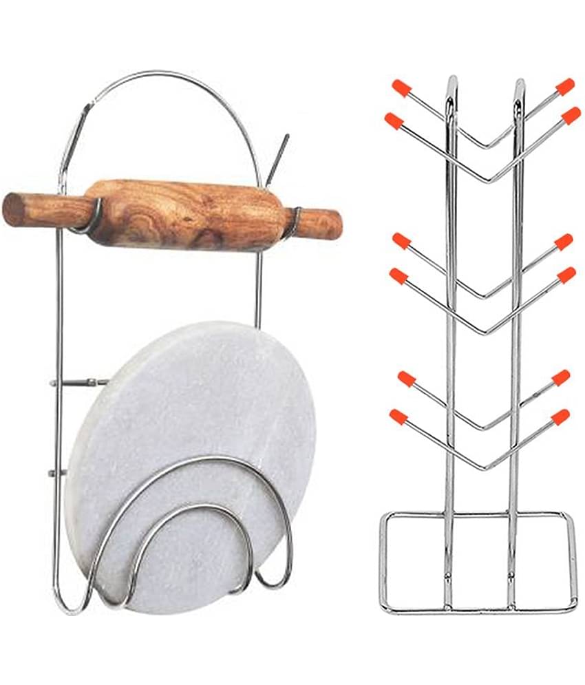 OC9 Silver Stainless Steel Wall mount Stand ( Pack of 2 )