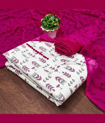 Rangtulika Ethnics Unstitched Cotton Blend Embroidered Dress Material - Pink ( Pack of 1 )