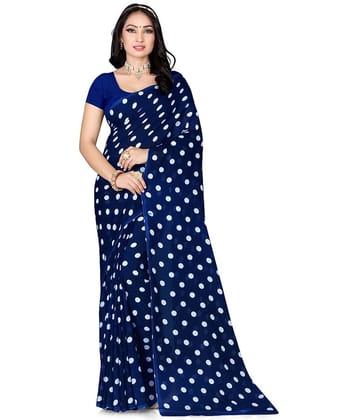LEELAVATI Georgette Printed Saree With Unstitched Blouse Piece ( Red )