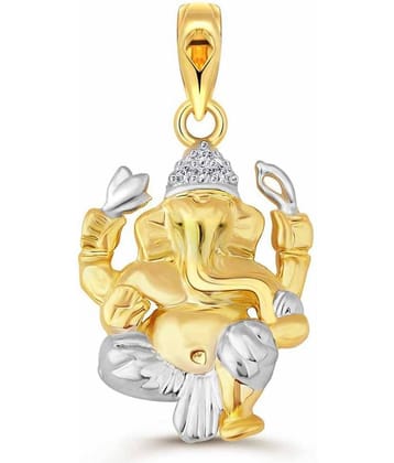 Vighnaharta Avaneesh CZ  Gold and Rhodium Plated God Pendant For Men