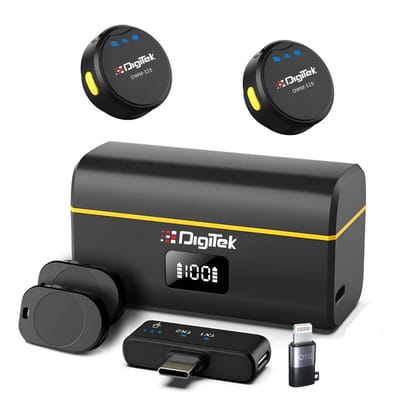 DIGITEK (DWM-115) 2-in-1 Wireless Microphone, 2.4GHz, Magnetic Clip