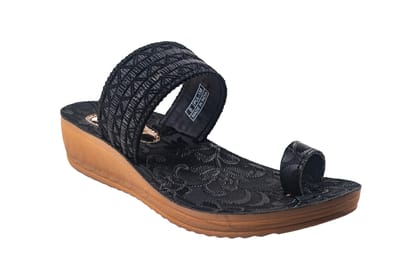 Flite Ladies Black Chappal PU-Black / 7