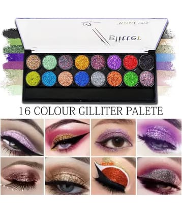 Adbeni Ultimate 16 Pigmented Glitter Eyeshadow Palette 60gm Easily Blendable Eye Makeup Shade-02