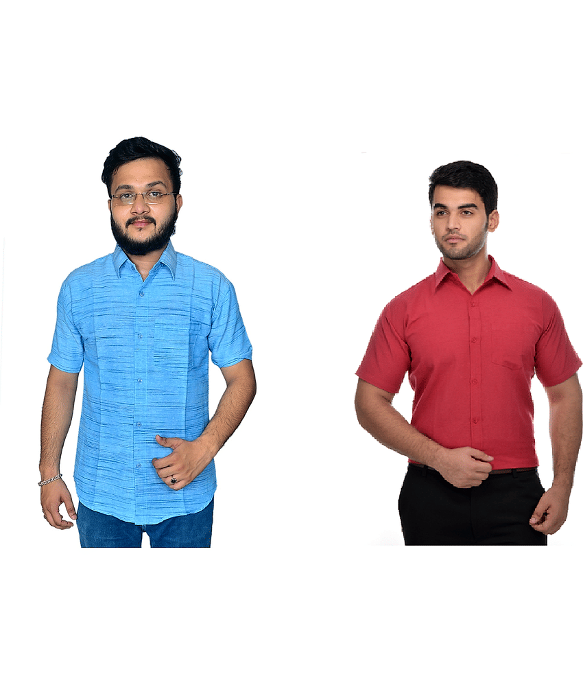 DESHBANDHU DBK Cotton Regular Fit Half Sleeves Men's Formal Shirt - Multi ( Pack of 2 )