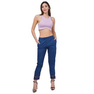 Rayon Trousers (Blue) Casual