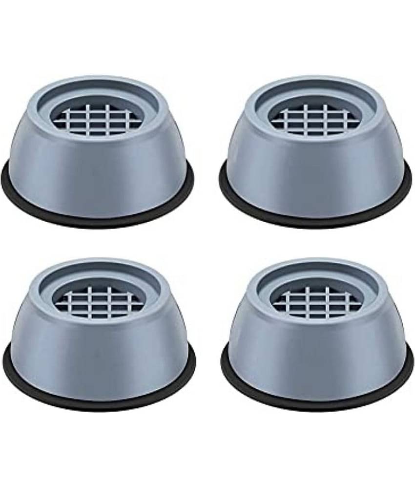 NCMART Black Plastic Refigerator Stands ( Pack of 4 )