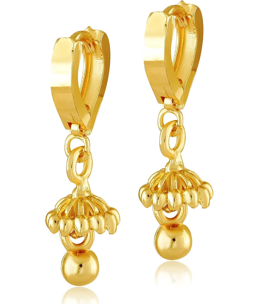 Vighnaharta Daily wear Filigree work Gold Plated alloy Hoop Earring Bucket Bali Basket Bali Earring for Women and Girls  {VFJ1442ERG}