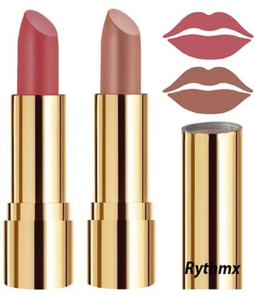 Rythmx Nude,Nude Matte Creme Lipstick Long Stay on Lips Multi Pack of 2 8 g