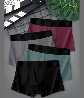 CAVENDRES Pack of 4 Lycra Trunks For Men's ( Multicolor )