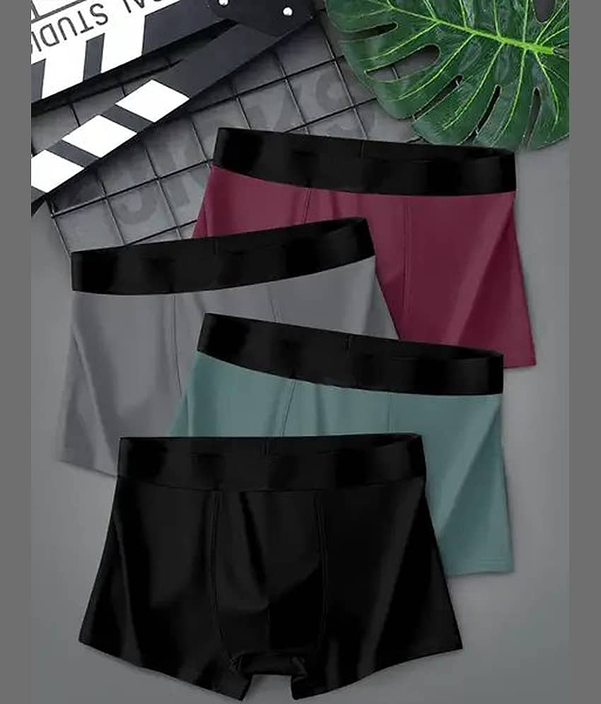 CAVENDRES Pack of 4 Lycra Trunks For Men's ( Multicolor )
