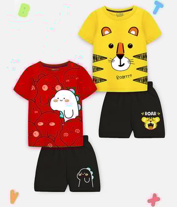 Trampoline Pack of 2 Boys Cotton Blend T-Shirt & Shorts Set ( Multicolor4 )