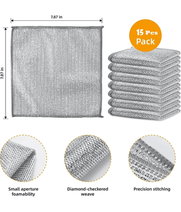 VillWin Stainless Steel Kitchen Cleaning Cleaning Cloth ( Pack of 15 )