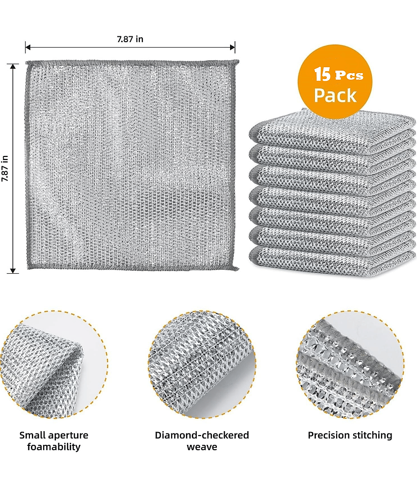 VillWin Stainless Steel Kitchen Cleaning Cleaning Cloth ( Pack of 15 )
