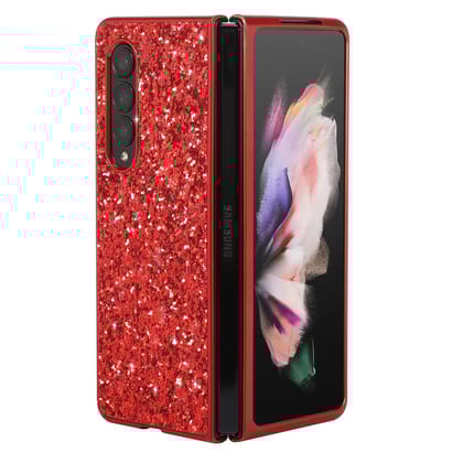 Bling Glitter Sequin Cover-Samsung Galaxy Z Fold 3 / Scarlet Red