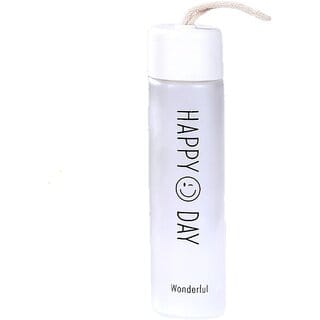 Slim Frosted 350ml Glass Water Bottle, Stylish Eco-Friendly Bottle for Fitness, Travel & Everyday Use