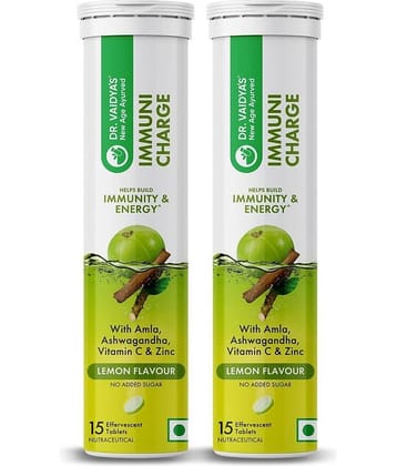 Dr. Vaidya's Immuni Charge Effervescent Lemon Flavour 15 No.s (Pack of 2)