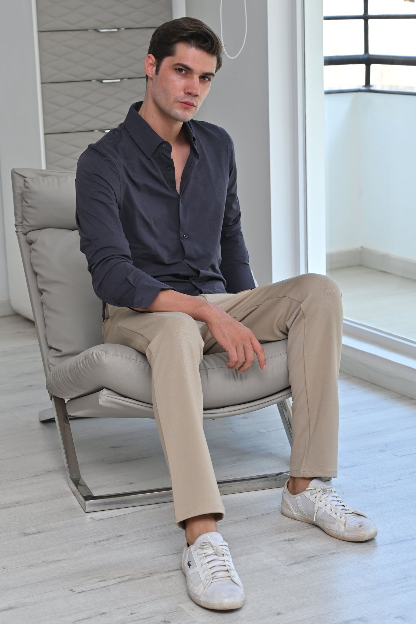 Atlee - Comfort Knitted Trouser- Beige-S-30 / BEIGE