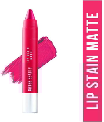 Swiss Beauty Lip Stain Matte Lipstick Lipstick (Russian Red), 3.4gm