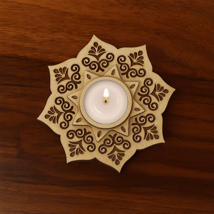 Dbeautify's DIY Laser-Cut 3-Layer MDF Tea Light Holder Dbeautify's DIY Laser-Cut 3-Layer MDF Tea Light Holder