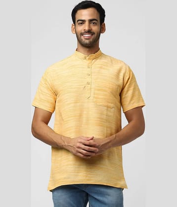DESHBANDHU DBK - Yellow Cotton Blend Men's Regular Kurta ( Pack of 1 )
