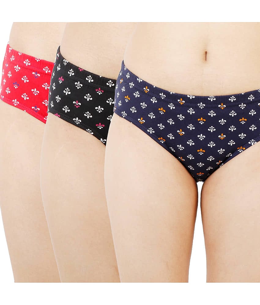 Ladyland Pack of 3 Cotton Briefs For Women ( Multicolor )