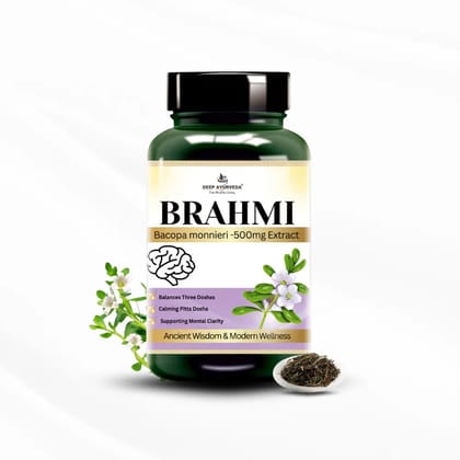 Brahmi Vegan Capsules - Enhances Memory, Reduces Stress & Supports Brain Health