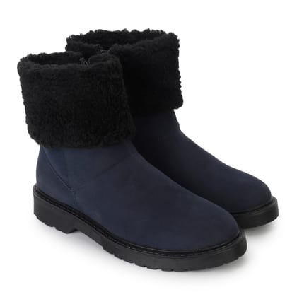 Slays Suede Fur Boots-Mystery Blue / 4