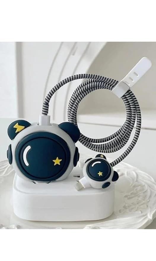 Vamcoz Cable Protector with Protective Case for iPhone Charger 18W & 20W Black