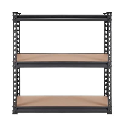 Black Adjustable 3-Shelf Metal Shelving Unit Storage Utility Rack Garage Shelves Display Rack Steel Bootless