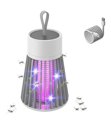 Electric Mosquito Killer Lamp, 360 Shock, USB Rechargeable, Purple UV Light, Portable with Handle, Indoor Outdoor