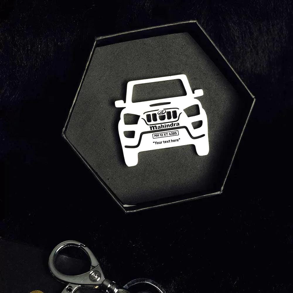 Mahindra Scorpio S11 Keychain-Front View / Silver