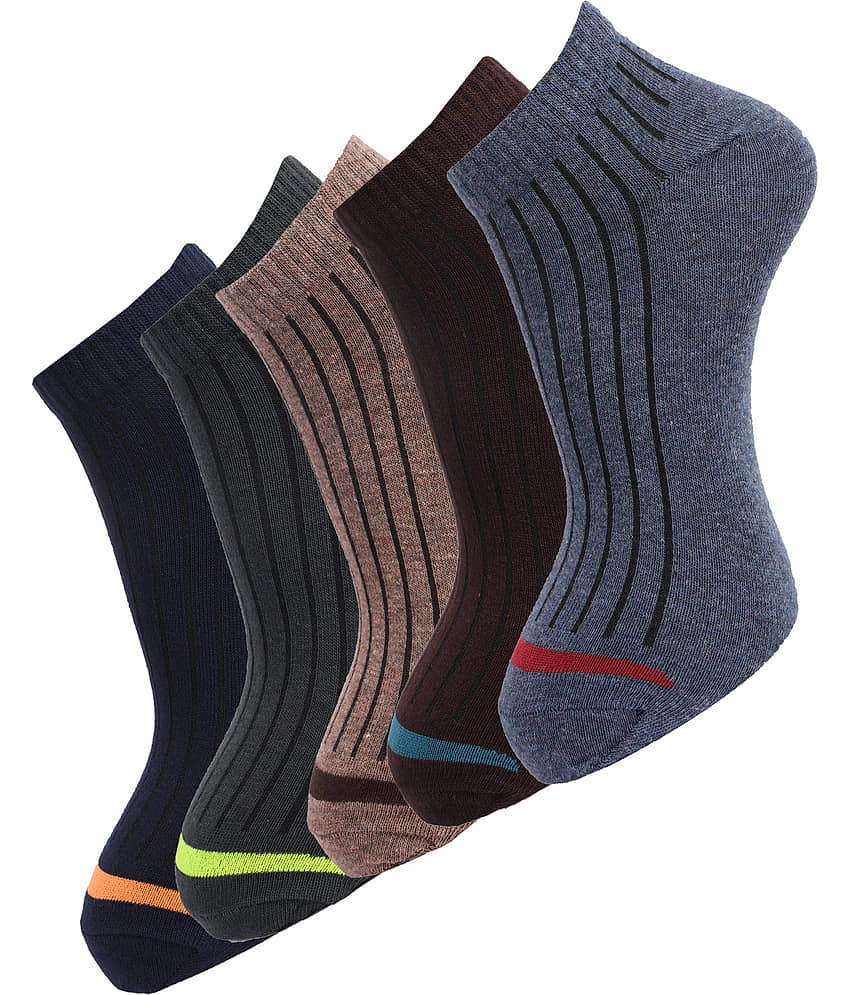 Dollar - Cotton Blend Multicolor Men's Ankle Length Socks ( Pack of 5 )
