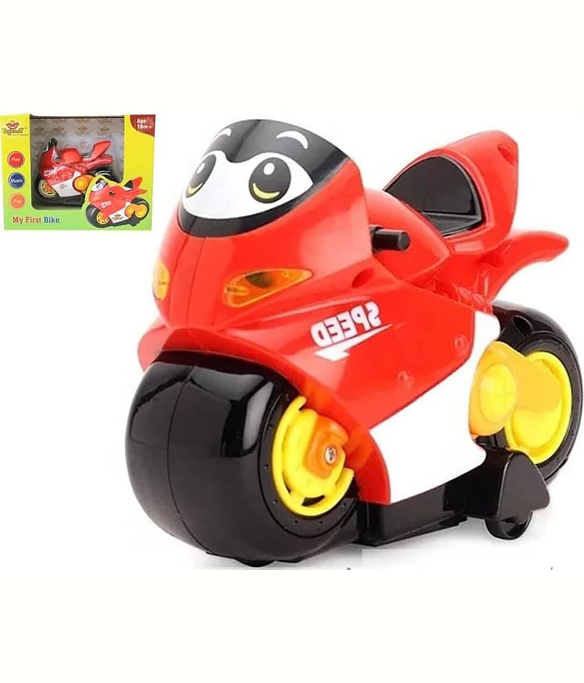 Fratelli My First Bike Toy Friction Powered Big Size Vehicle Free Play for Kids with Real Bike Sound