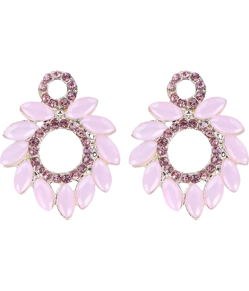 PUJVI - Pink Stud Earrings ( Pack of 1 )