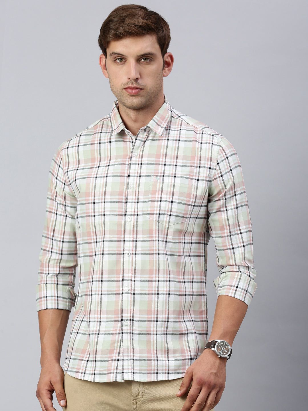 Classic Polo Men's Full Sleeve Multicolor Slim Fit Checked Casual Shirt | SP2-CL-31 B-FS-CHK-SF