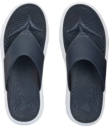 softio - Blue Leather Thong Flip Flop